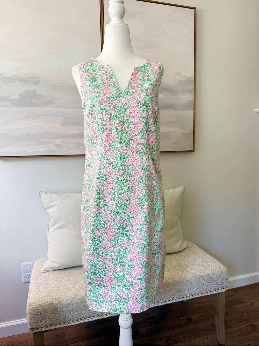C&C California Palm Print Shift Dress | Size 6